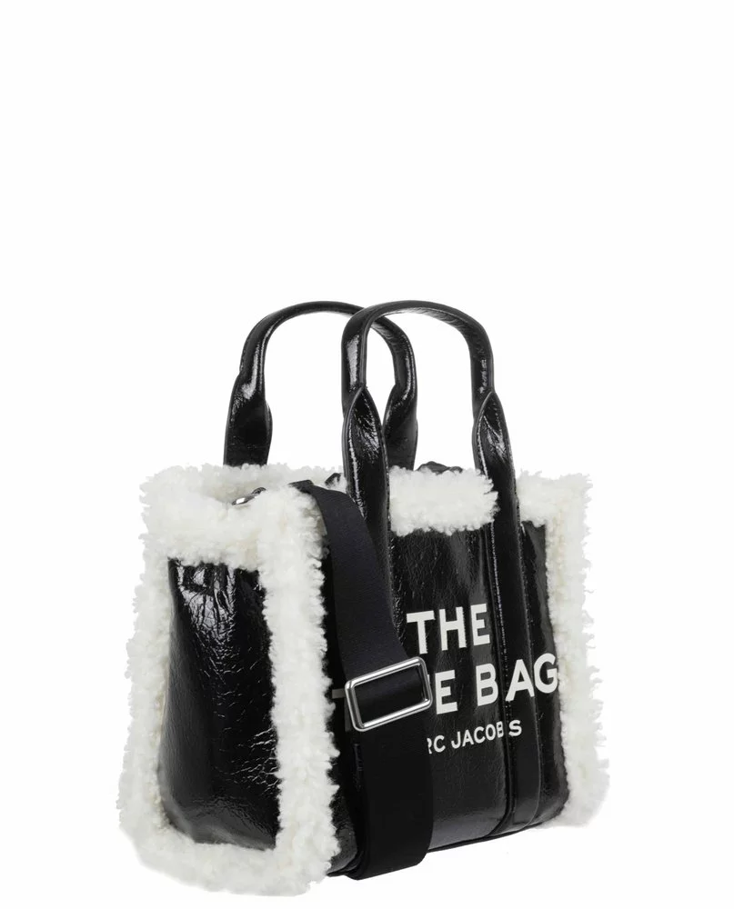 ( New Season ) Marc Jacobs The Mini Crinkle Tote Bag Women, Black 3 ( New Season ) Marc Jacobs The Mini Crinkle Tote Bag Women, Black - Image 3