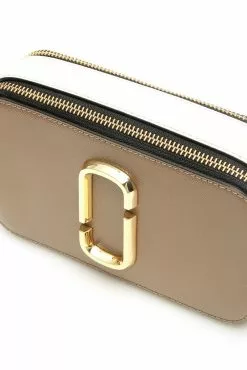 ( New Season ) Marc Jacobs The Logo Strap Snapshot Camera Bag Women, Beige -Marc Jacobs Store 021589bdd5967f1bd5ba429ff16029be