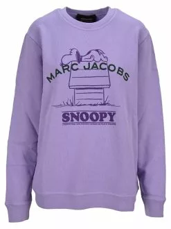 Marc Jacobs Snoopy Printed Crewneck Sweatshirt Women, Purple