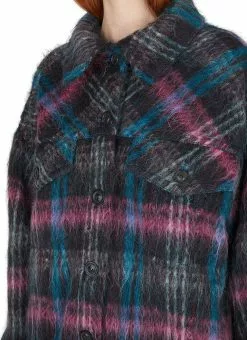 ( New Season ) Marc Jacobs Oversized Furry Plaid Jacket Women, Multi -Marc Jacobs Store 09c0e41f25f3ae53add5e159035c4d98