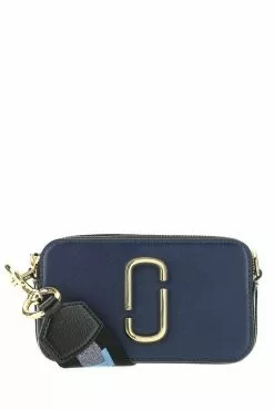 Marc Jacobs The Logo Strap Snapshot Crossbody Bag Women, Blue