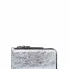 ( New Season ) Marc Jacobs The Metallic Small Top Zip Wallet Women, Silver
