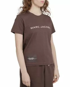 ( New Season ) Marc Jacobs Logo Print Crewneck T-Shirt Women, Brown -Marc Jacobs Store 1792554b9cd046c28ebf56e38b34e9e4