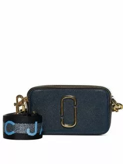( New Season ) Marc Jacobs Logo Plaque Snapshot Camera Bag Women, Navy