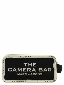 ( New Season ) Marc Jacobs The Jacquard Camera Zipped Crossbody Bag Women, Black