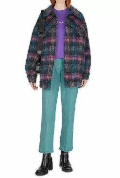 ( New Season ) Marc Jacobs Oversized Furry Plaid Jacket Women, Multi -Marc Jacobs Store 208908e4a558ec2e0c78108c7a135091