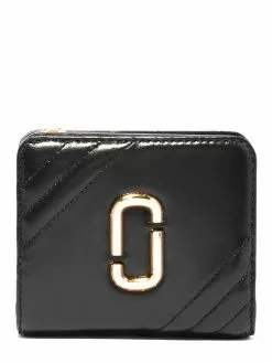( New Season ) Marc Jacobs The Glam Shot Mini Compact Wallet Women, Black