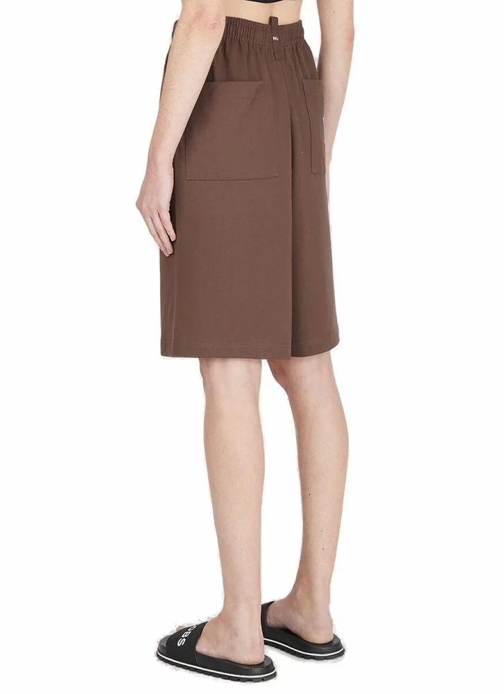( New Season ) Marc Jacobs Logo Embroidered Shorts Women, Brown 2 ( New Season ) Marc Jacobs Logo Embroidered Shorts Women, Brown - Image 2