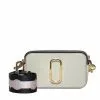 ( New Season ) Marc Jacobs The Logo Strap Snapshot Crossbody Bag Women, White