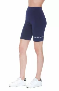 ( New Season ) Marc Jacobs Logo Knitted Sport Shorts Women, Blue -Marc Jacobs Store 2fd5860680fab01e61e52c5a828c8775