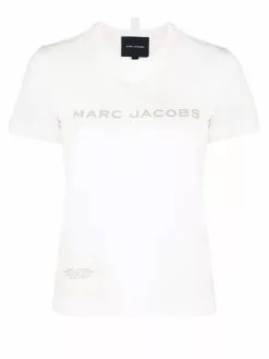 ( New Season ) Marc Jacobs Logo Print Crewneck T-Shirt Women, White