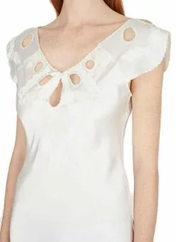 ( New Season ) Marc Jacobs Embroidered Keyhole Slip Dress Women, White -Marc Jacobs Store 44da5e036f8871797bf8dcf815ea5b7f