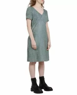 ( New Season ) Marc Jacobs The Short Sleeve A-Line Dress Women, Green -Marc Jacobs Store 4dd7b85b89812cef486314563be3dc5b