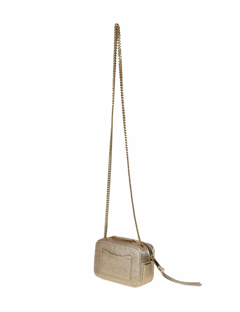 ( New Season ) Marc Jacobs Logo Plaque Chained Crossbody Bag Women, Gold 2 ( New Season ) Marc Jacobs Logo Plaque Chained Crossbody Bag Women, Gold - Image 2