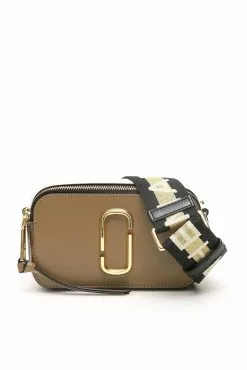 ( New Season ) Marc Jacobs The Logo Strap Snapshot Camera Bag Women, Beige