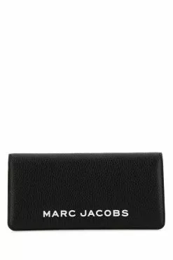 ( New Season ) Marc Jacobs Logo Detailed The Bold Open Face Wallet Women, Black