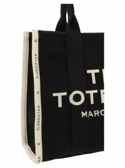 ( New Season ) Marc Jacobs The Jacquard Logo Detailed Tote Bag Women, Black -Marc Jacobs Store 678e45de3745fd81fc726d8ea492e8e5