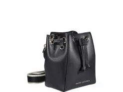 ( New Season ) Marc Jacobs Logo Plaque Drawstring Bucket Bag Women, Black -Marc Jacobs Store 682f84c48c8e8114d16c67bda12f35c1