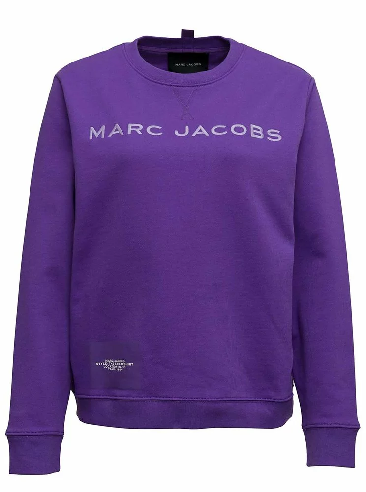 ( New Season ) Marc Jacobs Logo Printed Sweatshirt Women, Purple 1 ( New Season ) Marc Jacobs Logo Printed Sweatshirt Women, Purple