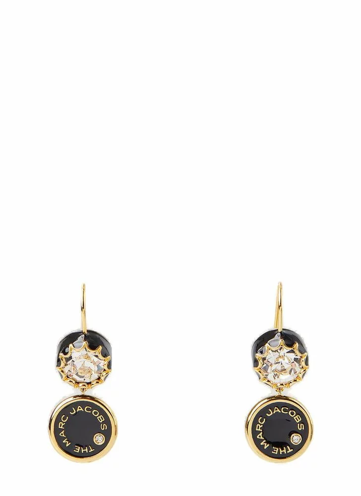 ( New Season ) Marc Jacobs The Medallion Drop Earrings Women, Black 1 ( New Season ) Marc Jacobs The Medallion Drop Earrings Women, Black