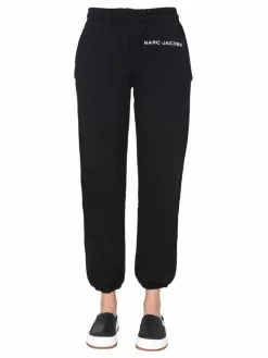 ( New Season ) Marc Jacobs Logo Embroidered Sweatpants Women, Black