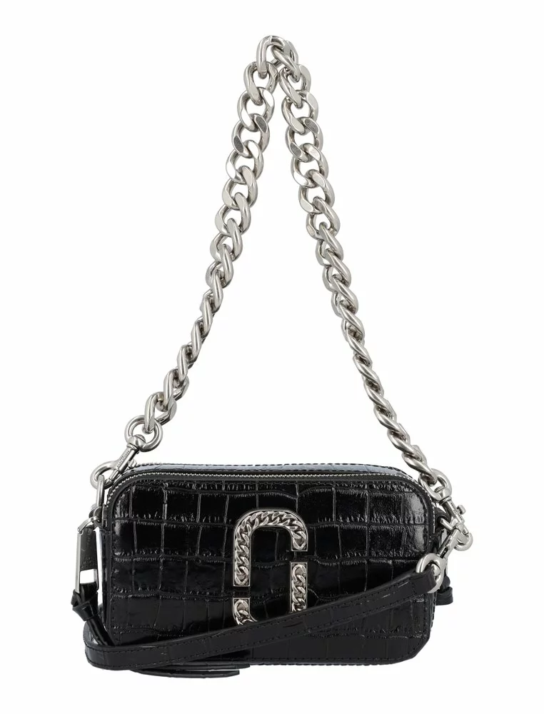 ( New Season ) Marc Jacobs Snapshot Embossed Chain Link Shoulder Bag Women, Black 1 ( New Season ) Marc Jacobs Snapshot Embossed Chain Link Shoulder Bag Women, Black