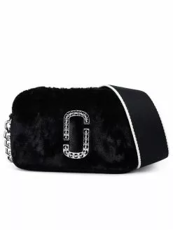 ( New Season ) Marc Jacobs The Push Snapshot Crossbody Bag Women, Black