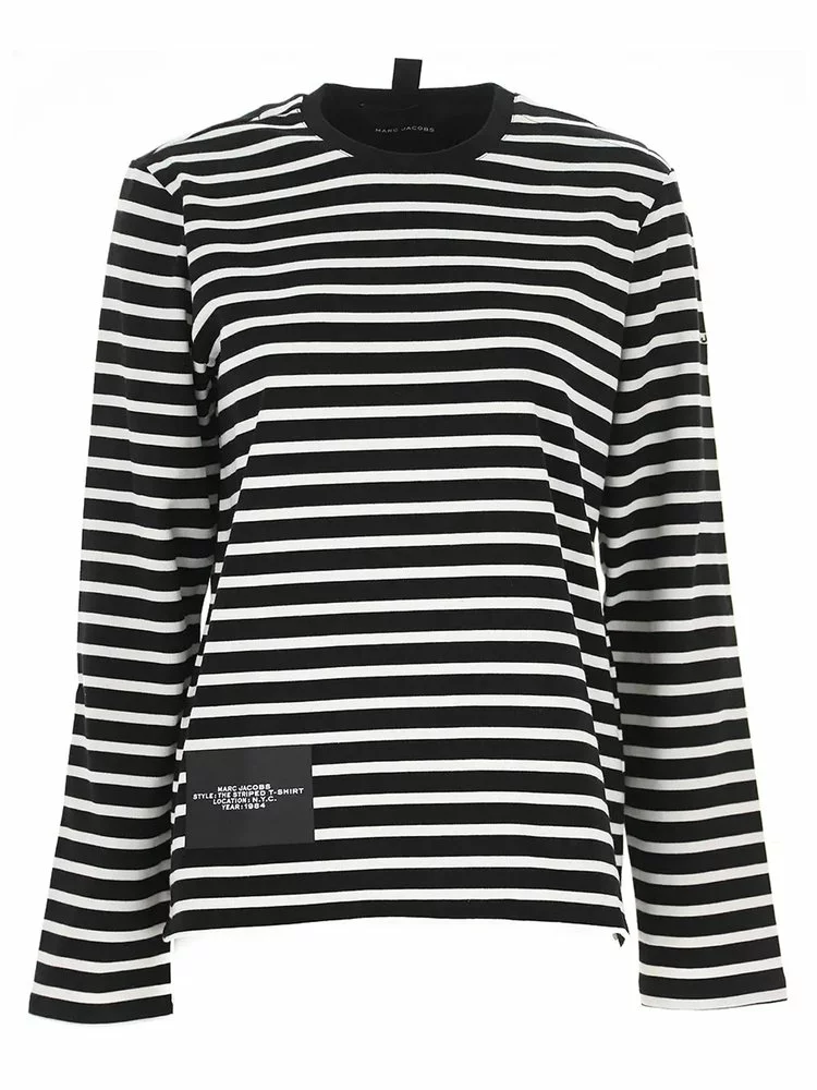 ( New Season ) Marc Jacobs Striped Long-Sleeve T-Shirt Women, Multi 1 ( New Season ) Marc Jacobs Striped Long-Sleeve T-Shirt Women, Multi