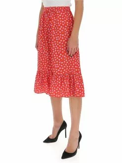 Marc Jacobs Heart Printed Midi Skirt Women, Red -Marc Jacobs Store 7f08a1df8a814b8108db329977ee06b8