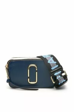 Marc Jacobs The Logo Strap Snapshot Crossbody Bag Women, Navy