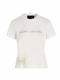 Marc Jacobs Logo Print Crewneck T-Shirt Women, White