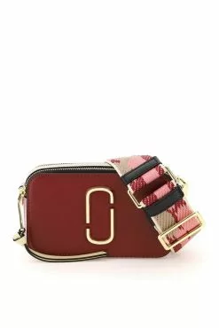 ( New Season ) Marc Jacobs The Snapshot Logo Plaque Crossbody Bag Women, Multi