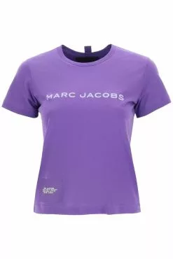 ( New Season ) Marc Jacobs Logo Print Crewneck T-Shirt Women, Purple