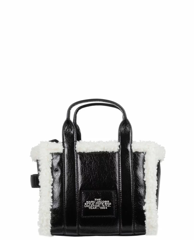 ( New Season ) Marc Jacobs The Mini Crinkle Tote Bag Women, Black 2 ( New Season ) Marc Jacobs The Mini Crinkle Tote Bag Women, Black - Image 2