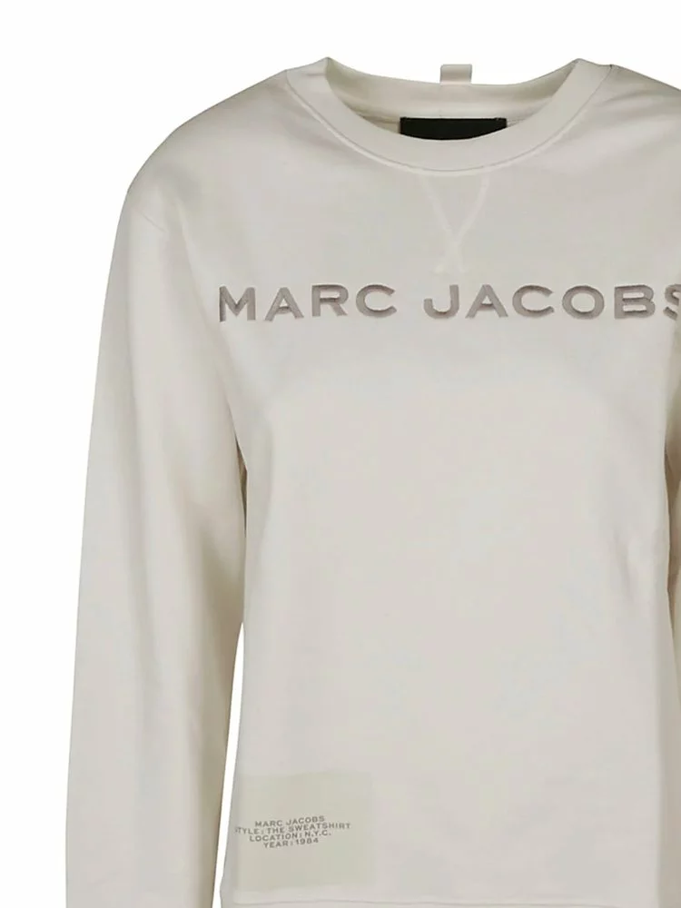 ( New Season ) Marc Jacobs Logo Embroidered Sweatshirt Women, White 3 ( New Season ) Marc Jacobs Logo Embroidered Sweatshirt Women, White - Image 3