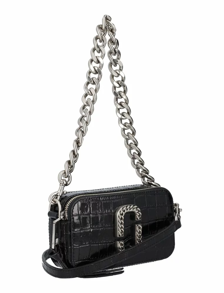 ( New Season ) Marc Jacobs Snapshot Embossed Chain Link Shoulder Bag Women, Black 3 ( New Season ) Marc Jacobs Snapshot Embossed Chain Link Shoulder Bag Women, Black - Image 3