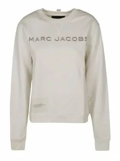 ( New Season ) Marc Jacobs Logo Embroidered Sweatshirt Women, White