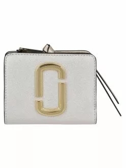 Marc Jacobs Snapshot Metallic Bi-Fold Wallet Women, White