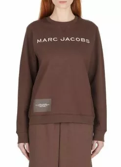 ( New Season ) Marc Jacobs Logo Printed Sweatshirt Women, Brown