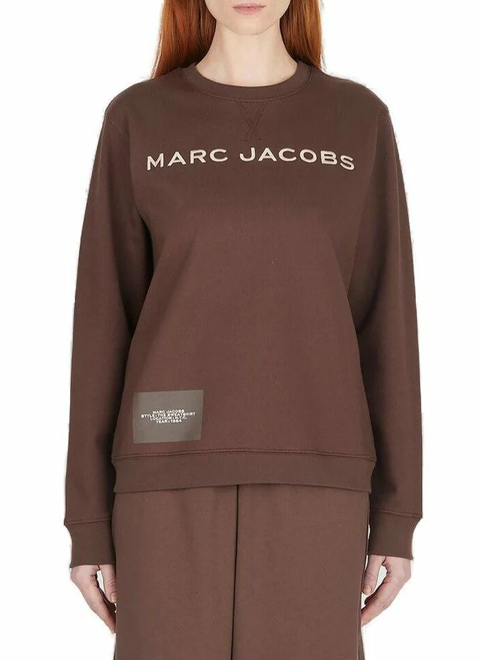 ( New Season ) Marc Jacobs Logo Printed Sweatshirt Women, Brown 1 ( New Season ) Marc Jacobs Logo Printed Sweatshirt Women, Brown