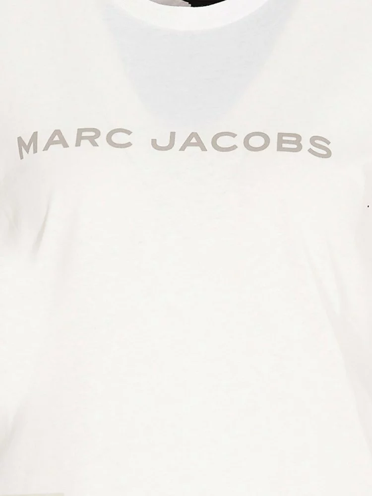 ( New Season ) Marc Jacobs Logo Print Crewneck T-Shirt Women, White 3 ( New Season ) Marc Jacobs Logo Print Crewneck T-Shirt Women, White - Image 3