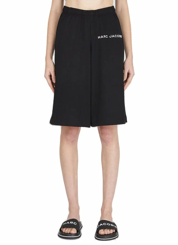 ( New Season ) Marc Jacobs Logo Embroidered Shorts Women, Black 1 ( New Season ) Marc Jacobs Logo Embroidered Shorts Women, Black