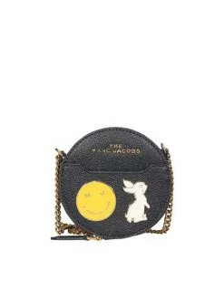 Marc Jacobs Badge Embellished Crossbody Bag Women, Black