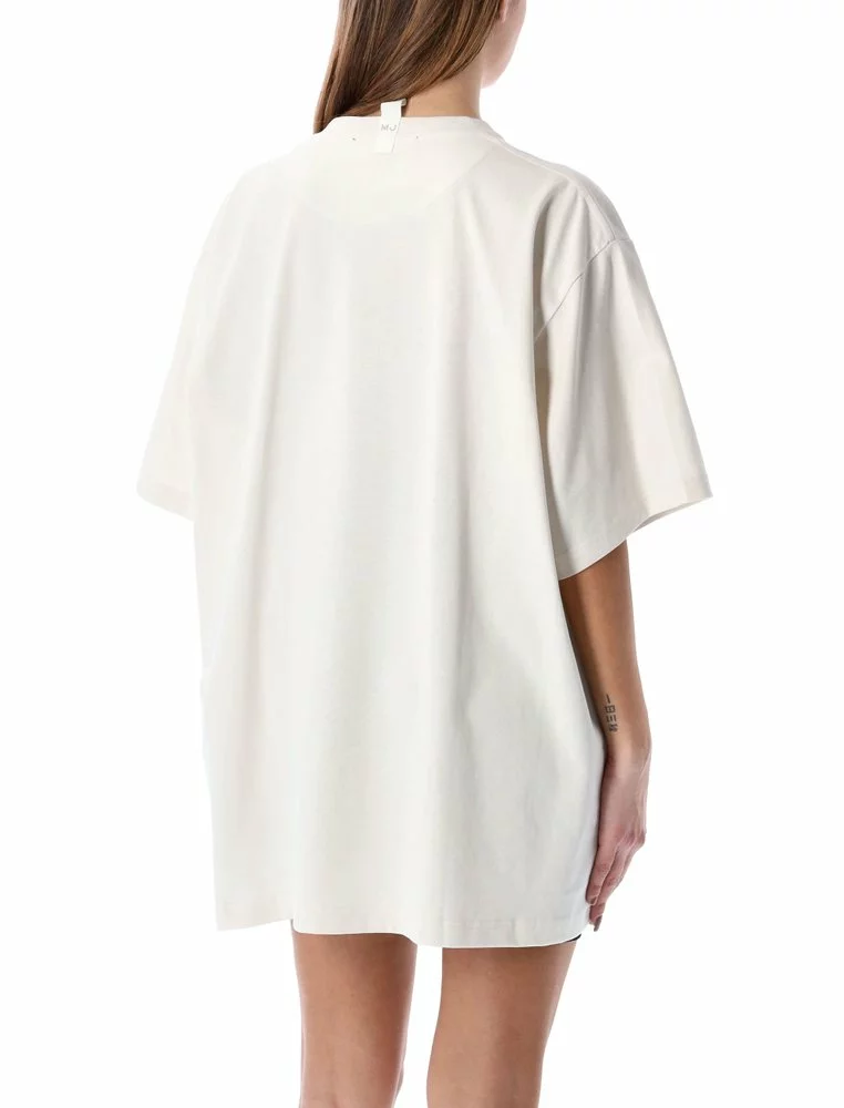 ( New Season ) Marc Jacobs Logo Embroidered Crewneck T-Shirt Women, White 2 ( New Season ) Marc Jacobs Logo Embroidered Crewneck T-Shirt Women, White - Image 2