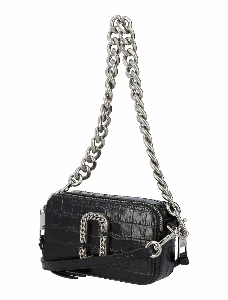( New Season ) Marc Jacobs Snapshot Embossed Chain Link Shoulder Bag Women, Black 4 ( New Season ) Marc Jacobs Snapshot Embossed Chain Link Shoulder Bag Women, Black - Image 4