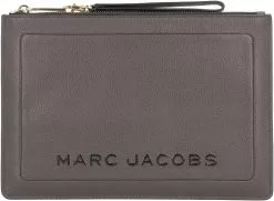 Marc Jacobs Logo Embossed Clutch Bag Women, Brown