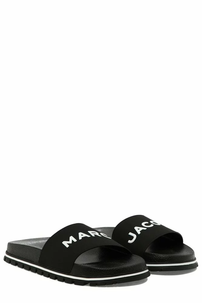 ( New Season ) Marc Jacobs Logo Printed Slip-On Slides Women, Black 3 ( New Season ) Marc Jacobs Logo Printed Slip-On Slides Women, Black - Image 3