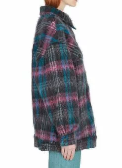 ( New Season ) Marc Jacobs Oversized Furry Plaid Jacket Women, Multi -Marc Jacobs Store f25bcab99b49962dfe920d6a8fecf26c